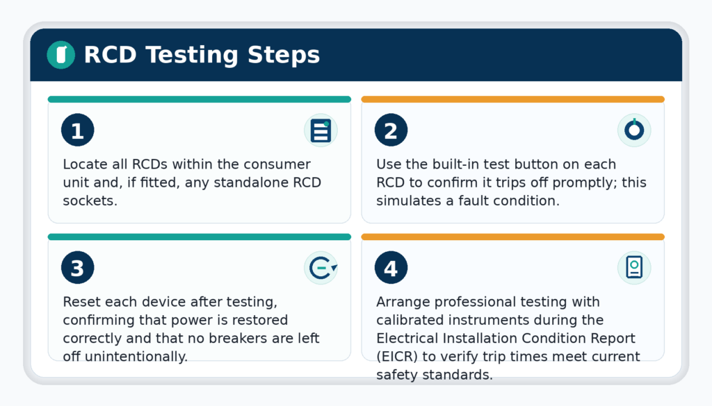 Confirm RCD Protection Is Working Properly/ Pre-Tenancy Electrical Safety Check