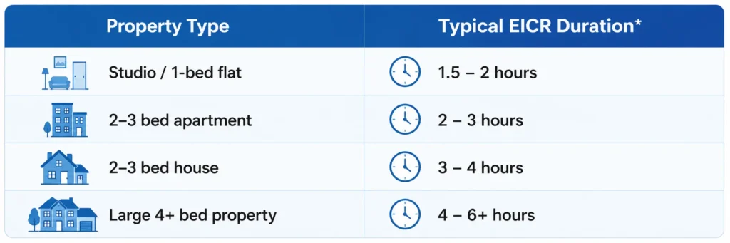 How Property Size Changes the Inspection Duration / How Long to Allow for EICR Inspection