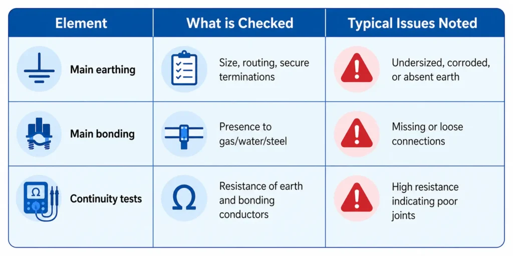 Review Earthing and Bonding Arrangements / EICR Checklist Old London Flats 