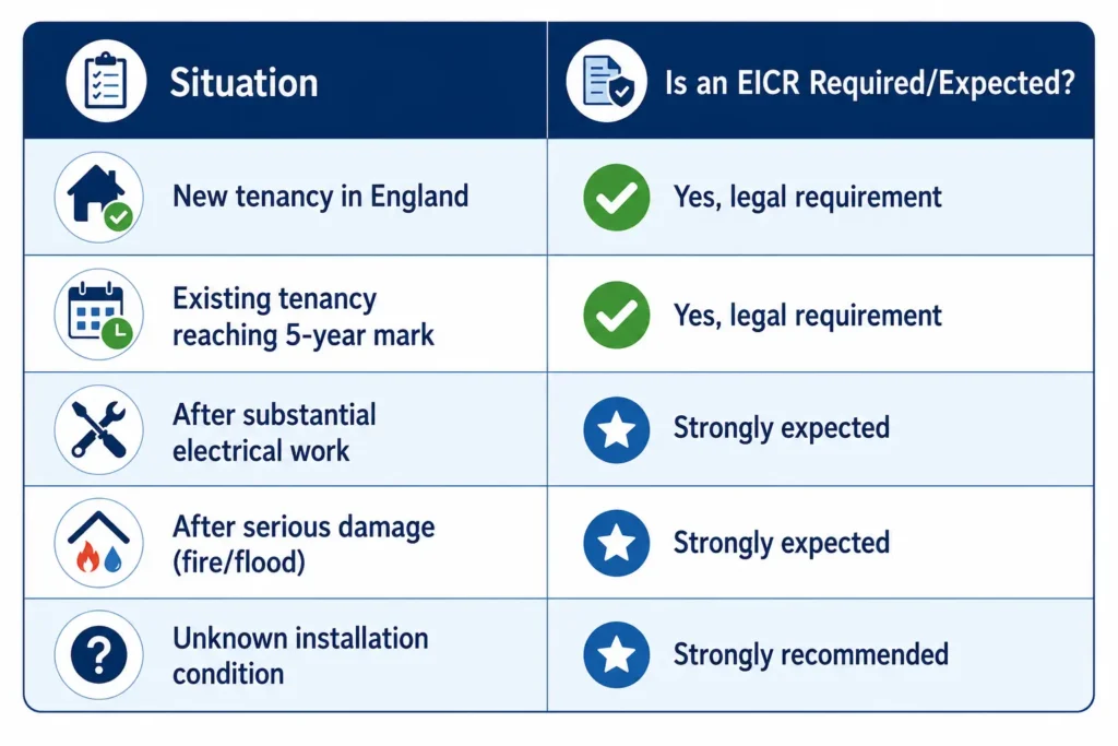 When an EICR Is Required / Electrical Safety Check Vs EICR
