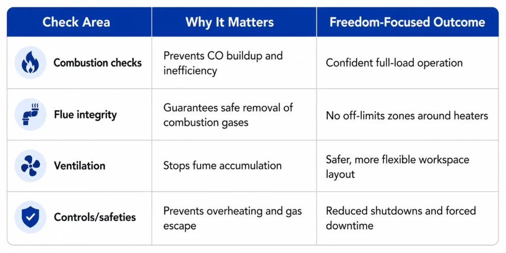 Gas Safety Checks for Boilers and Heaters / Warehouse Gas Safety Checks  
